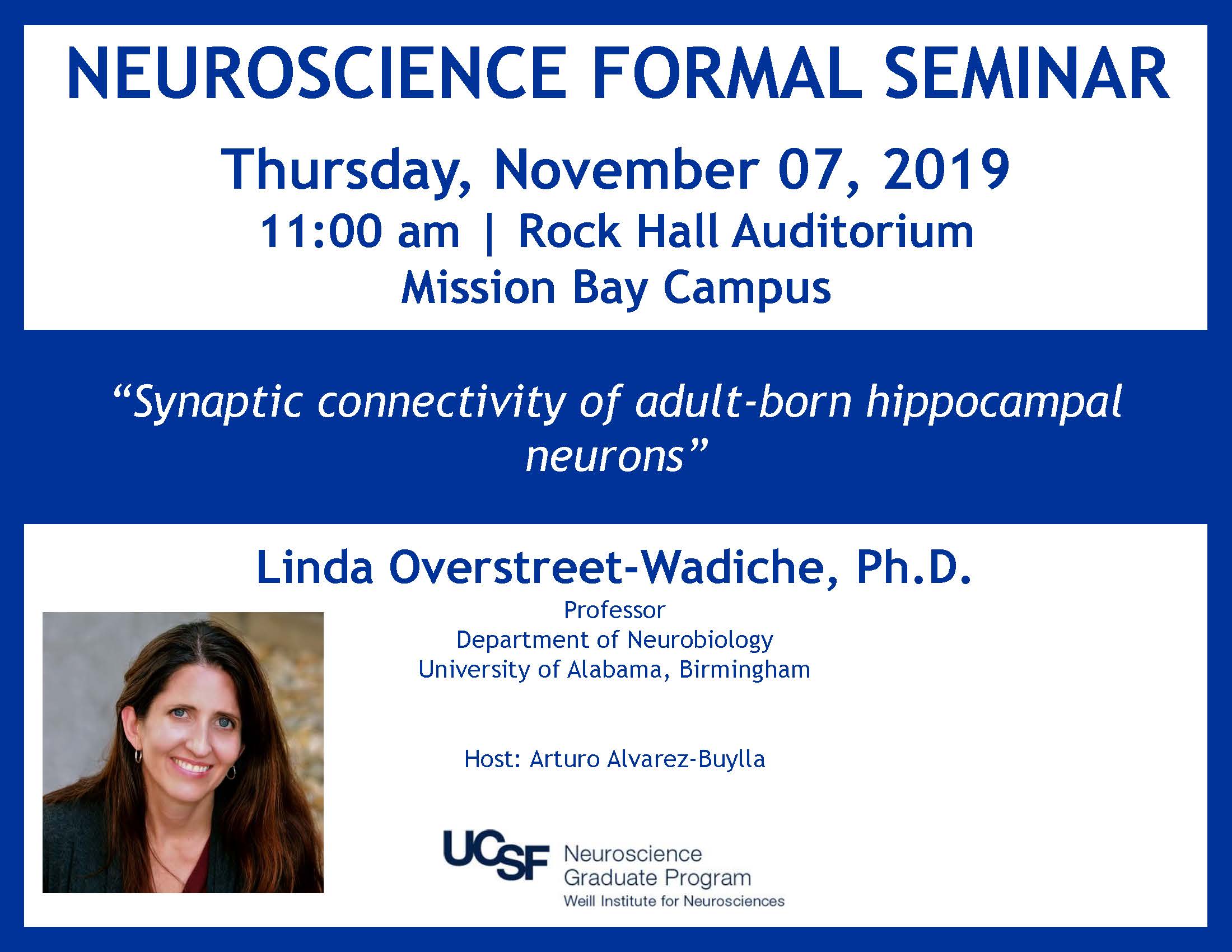 NS Formal Seminar | Linda Overstreet-Wadiche, PhD | Neuroscience ...